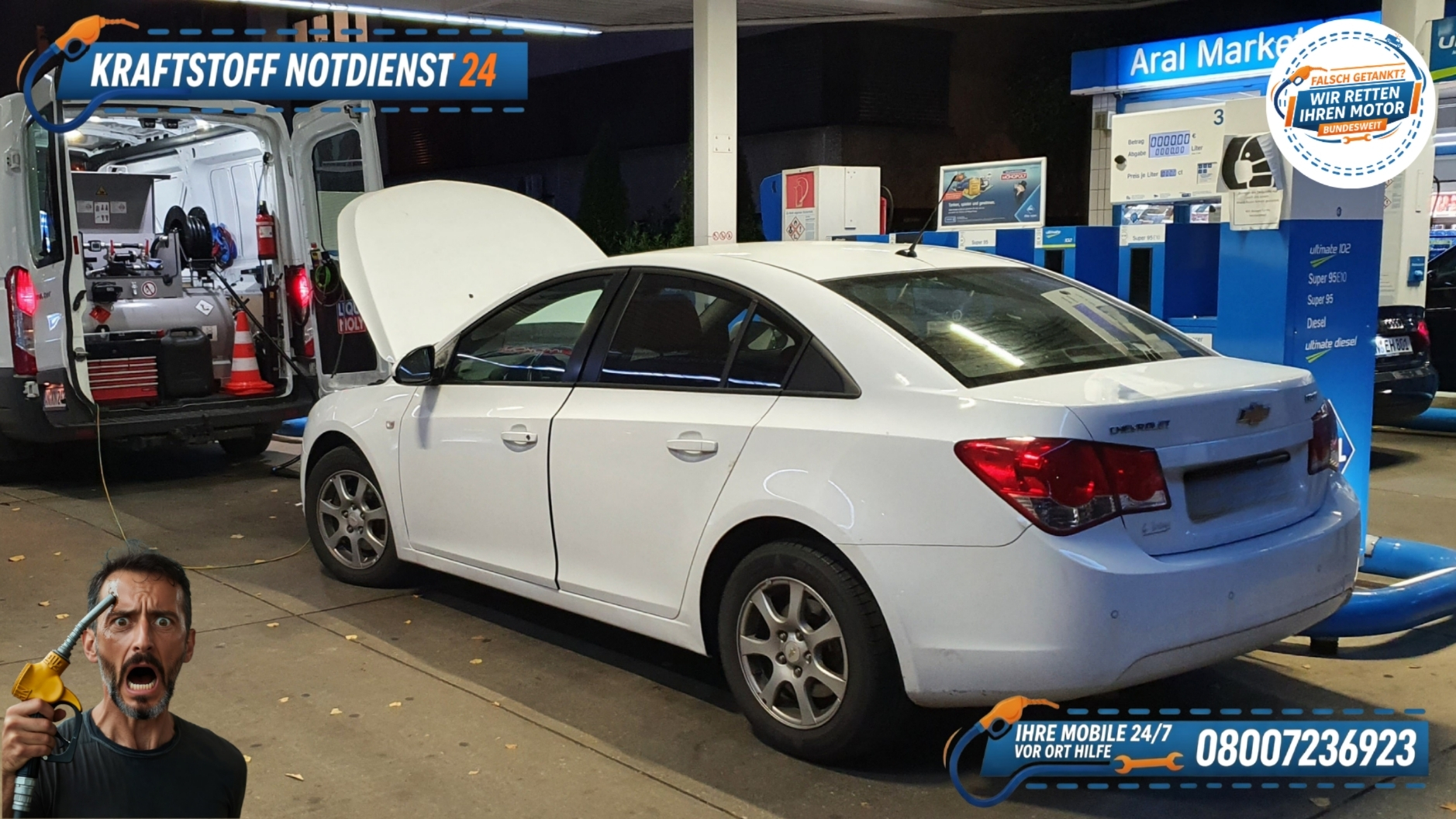 🛻 Chevrolet Cruze: Falsch getankt in Nürnberg? 📞 08007236923