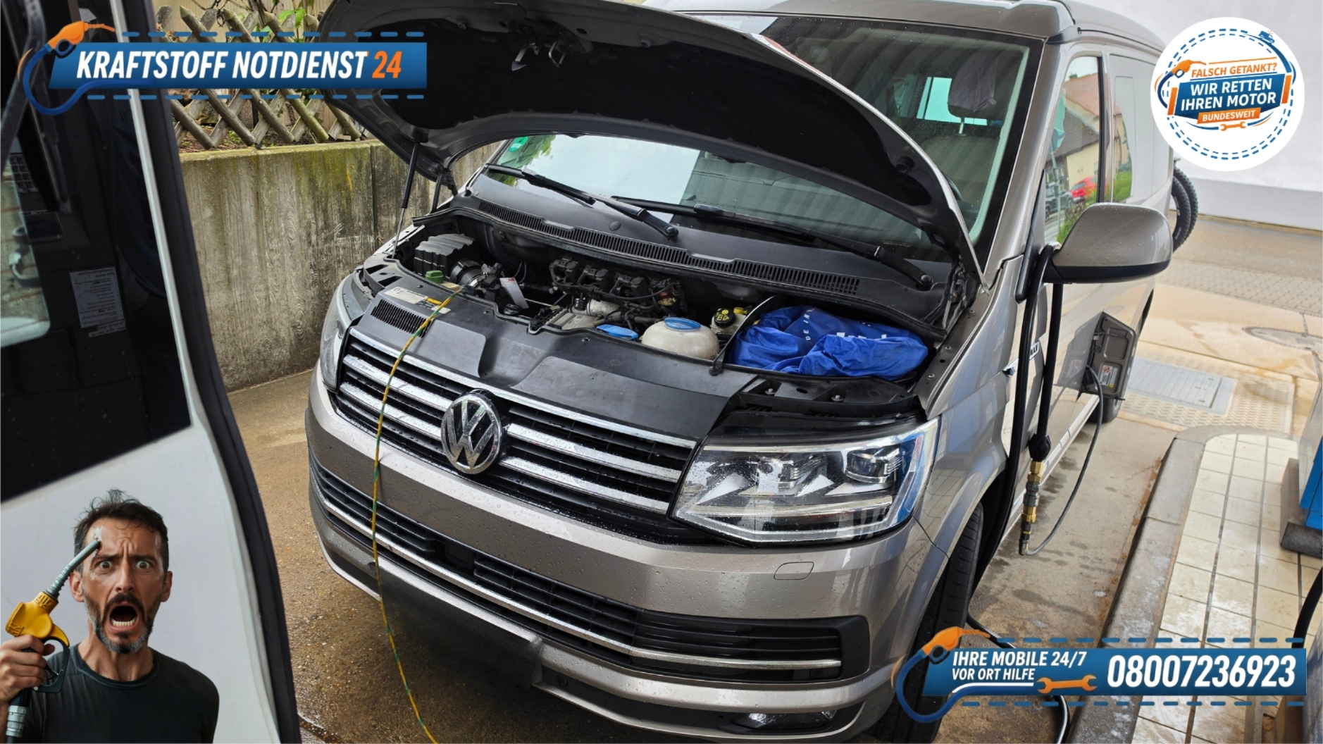 ⛽ VW Bus falsch getankt in Lichtenau? Schnelle Hilfe vor Ort! 📞 08007236923