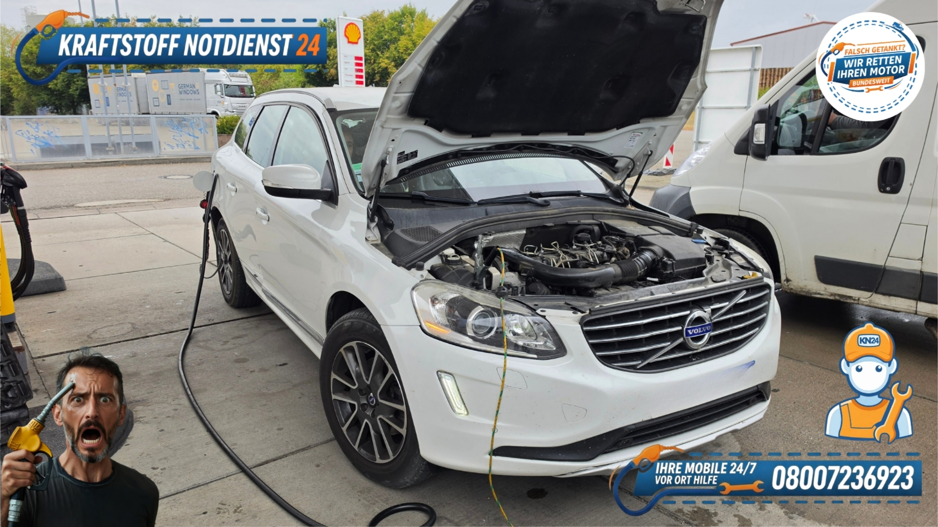 🚗 Volvo XC60: Benzin statt Diesel getankt & Zündung gestartet? 📞 08007236923