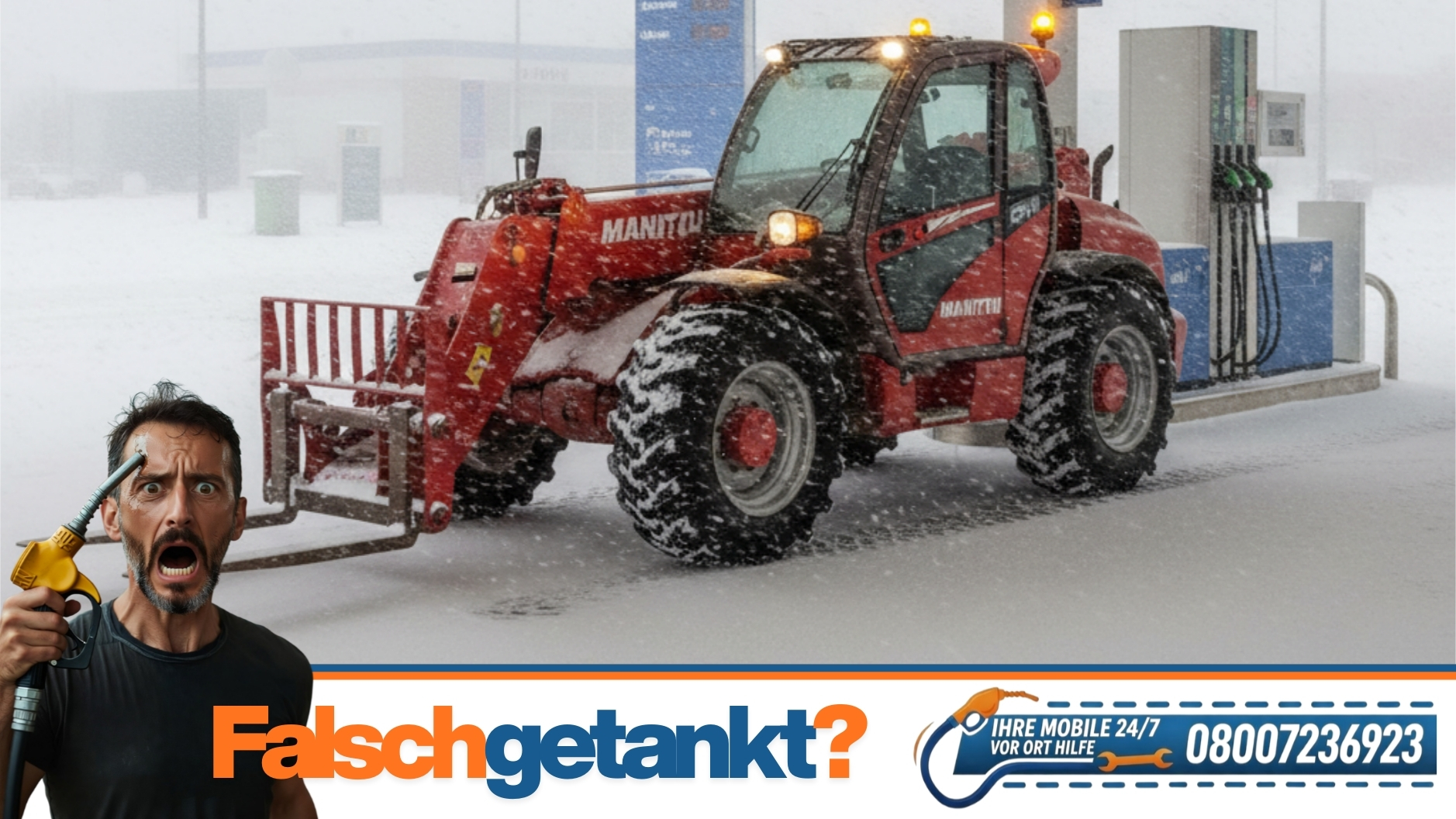 ⛽ Benzin in Diesel getankt? Soforthilfe für Baumaschinen & PKW 📞 08007236923