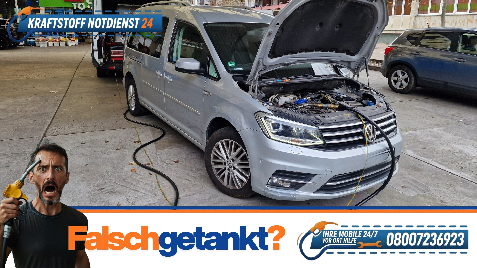 ⛽ Benzin statt Diesel getankt? Soforthilfe für Pforzheim & Enzkreis 📞 0800 7236923