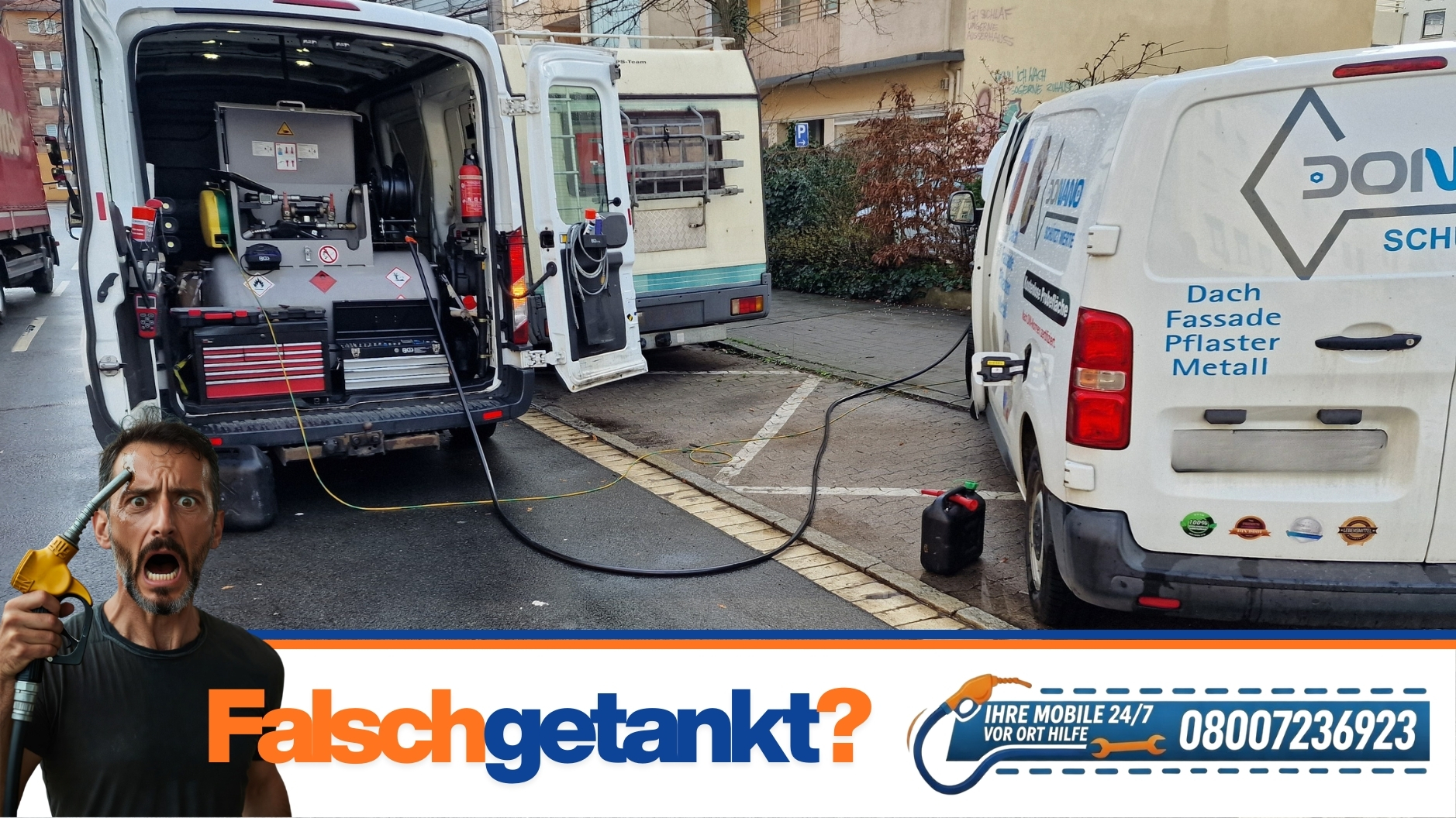 ⛽ Benzin in Diesel getankt und gefahren? 📞 08007236923, Mobile 24/7 Rettung in Nürnberg