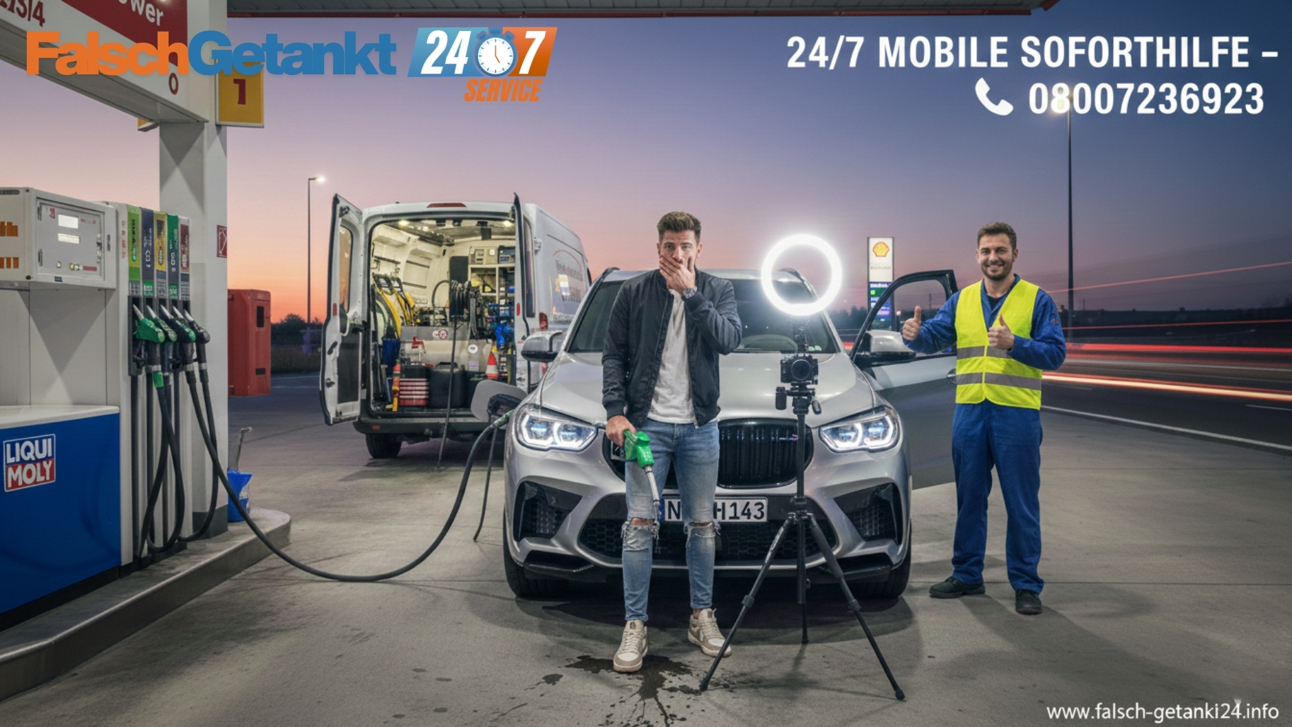  Viral-Fail: Wenn der Luxus-Mietwagen zum teuren Albtraum wird, Falsch getankt! 📞 08007236923 🛠️