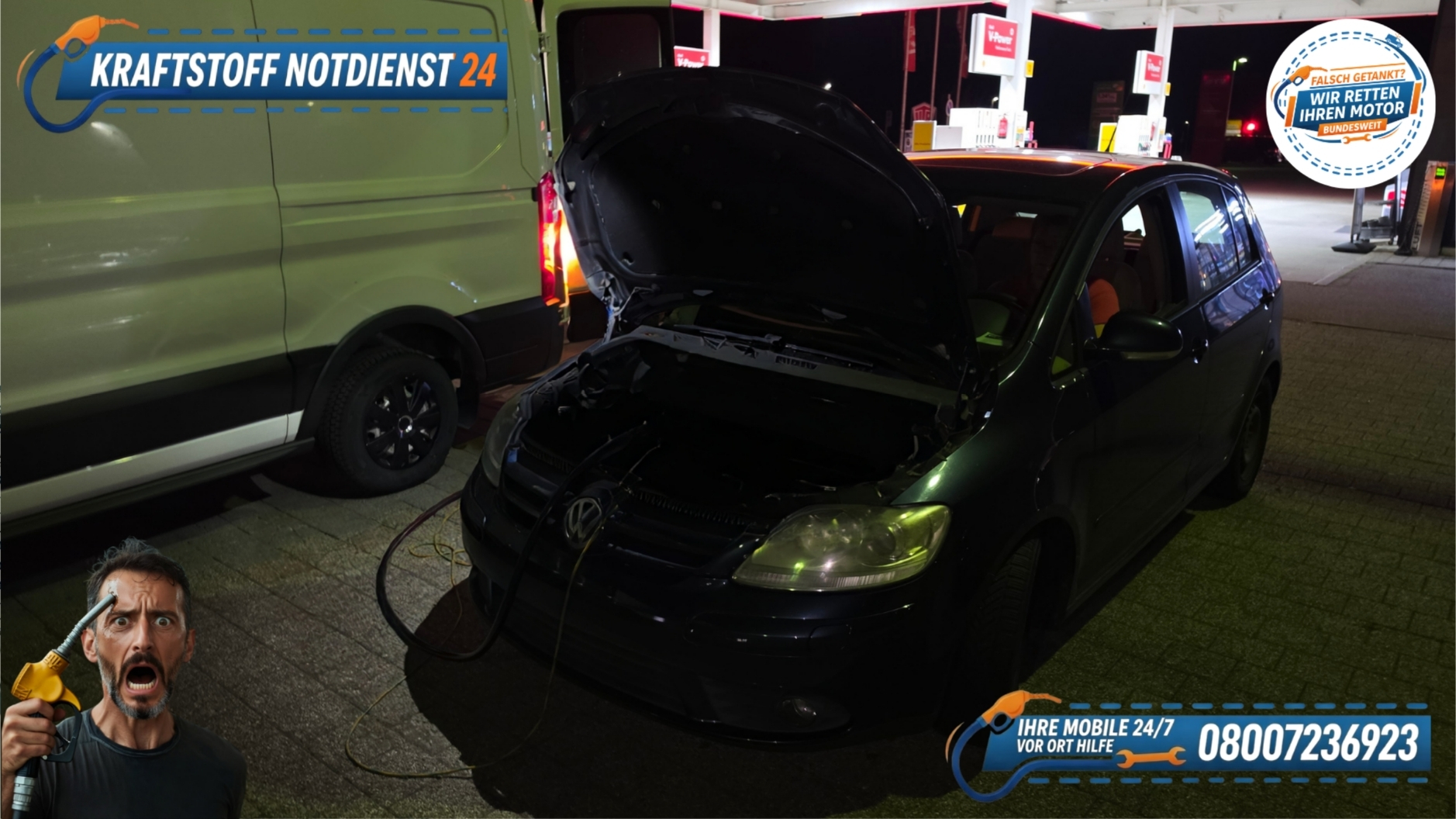 🚗 VW Golf 5 Plus: Benzin statt Diesel falsch getankt in Schwäbisch Hall? 📞 08007236923