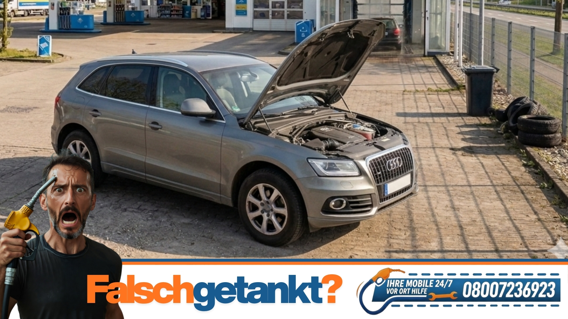 ⛽ Diesel statt Benzin getankt in Geiselwind? 📞 08007236923