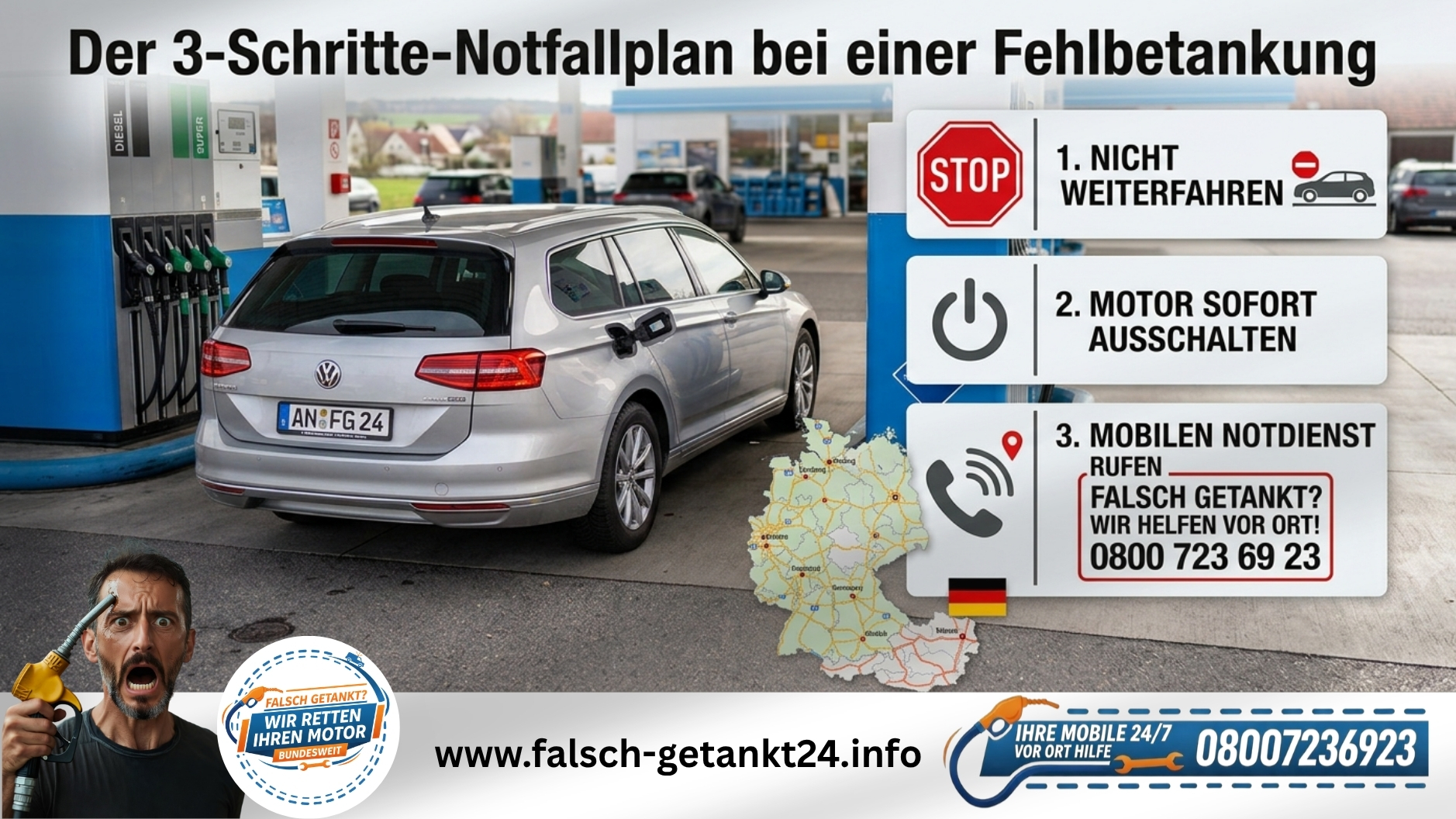 ⚠️ Falsch getankt & Motor gestartet? Der 3-Schritte-Notfallplan