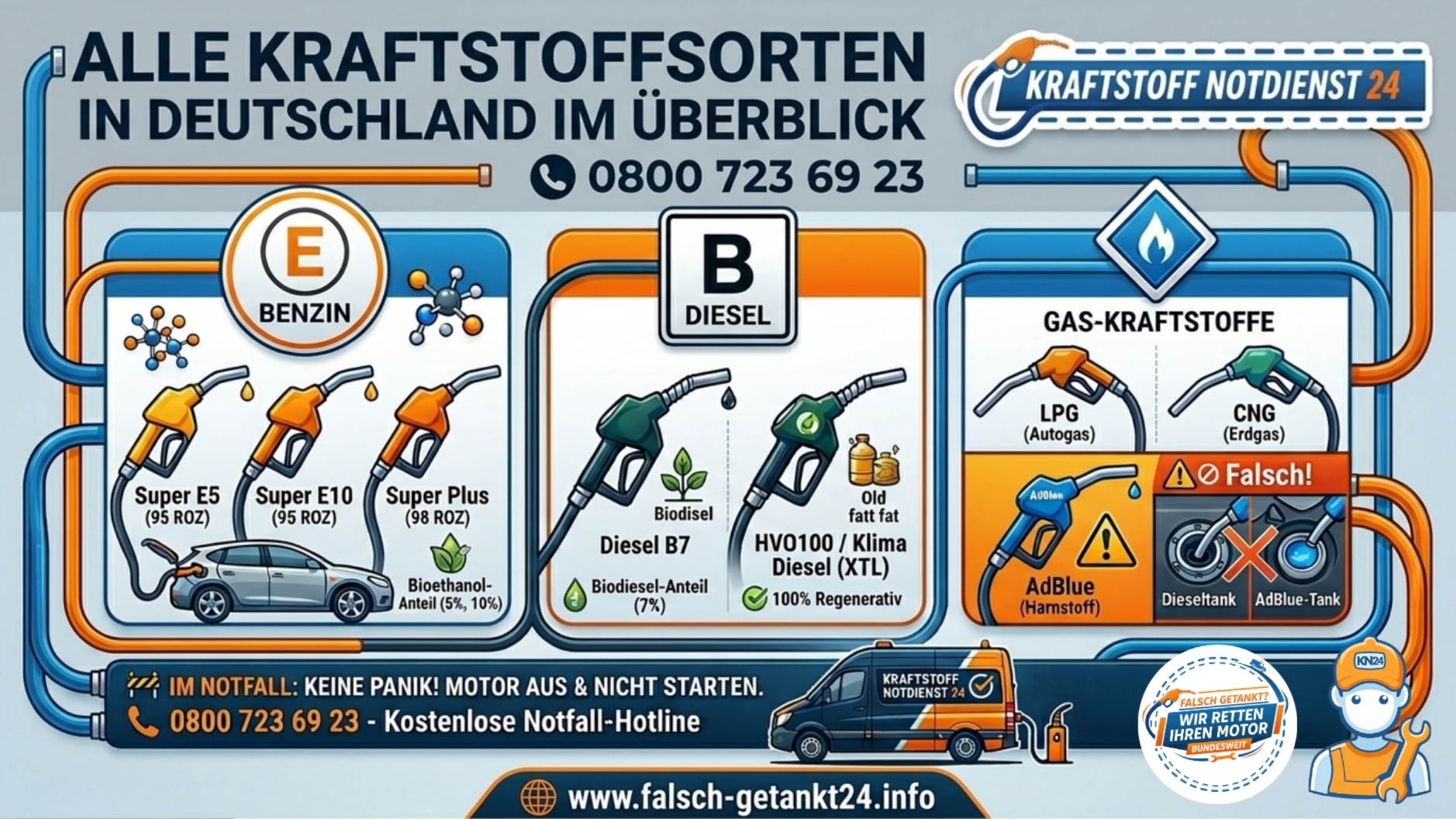 ⛽ Alle Kraftstoffsorten in Deutschland im Überblick  📞 08007236923
