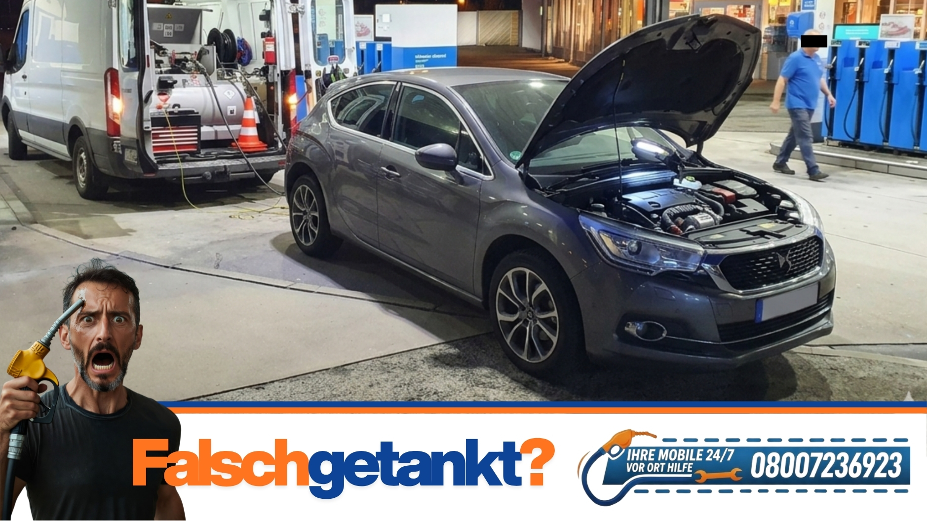 ⛽ Falsch getankt in Dasing? Soforthilfe an B300 und A8 📞 08007236923