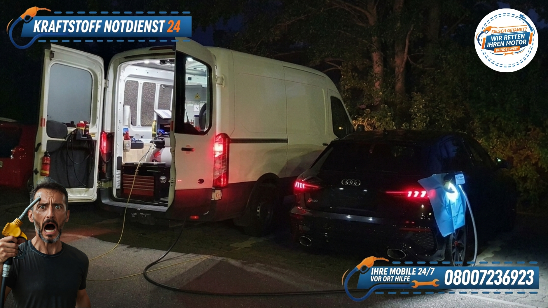 ⛽ Falsch getankt in Obersasbach? Deine 24/7 Soforthilfe 📞 08007236923