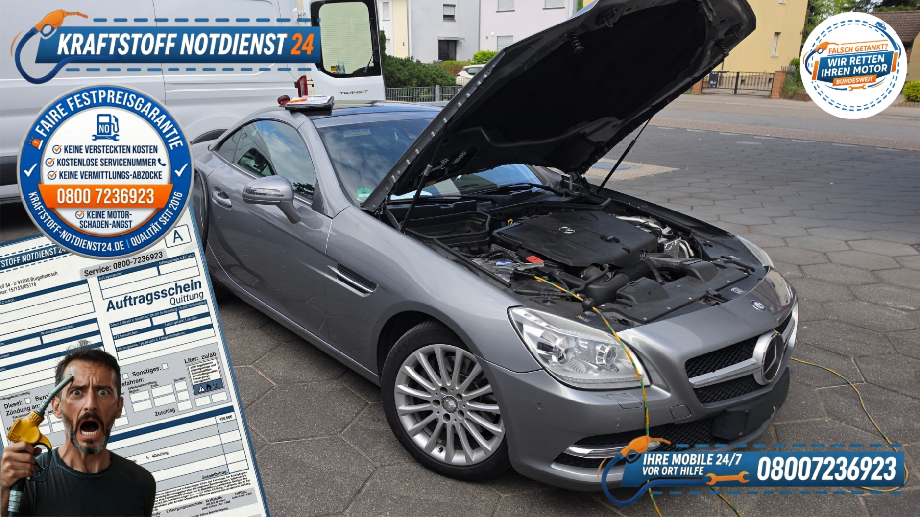 🚗 Mercedes SLK: Falsch getankt in Hockenheim? 📞 08007236923